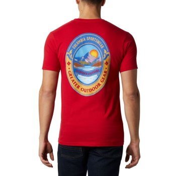 Columbia Lakel, Camiseta Azules Rojos Para Hombre | 936720-TJO